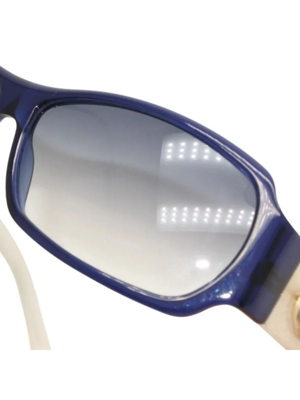 Gucci Sunglasses Eyewear S Eonit GG Logo Glitter Acetate Blue White